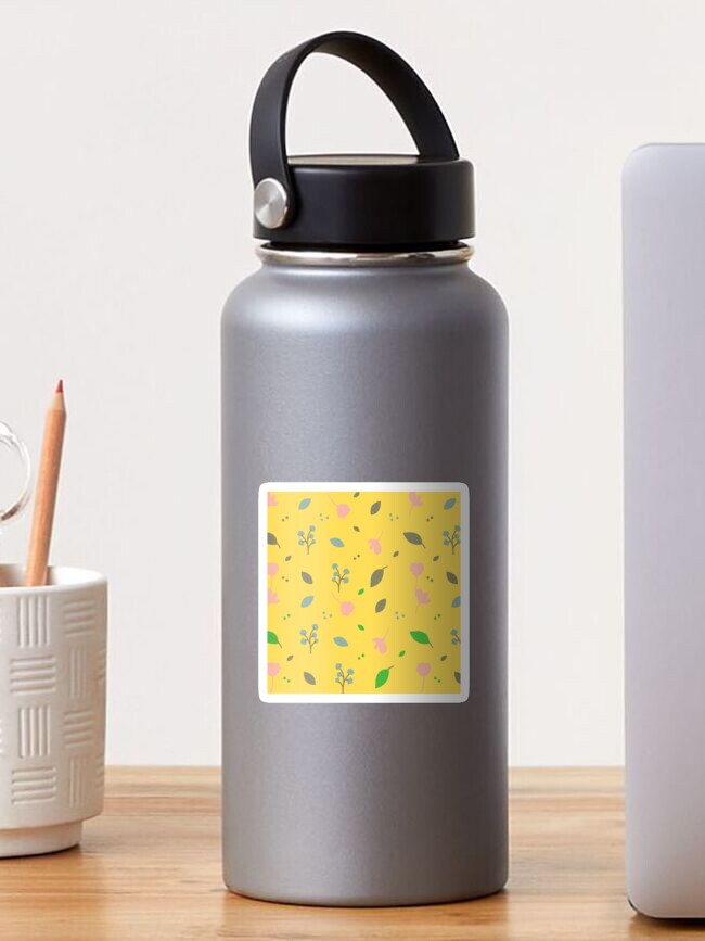 Thumbnail 1 of 3, Sticker, Easy flowers in yellow designed and sold by Semapemodiba.