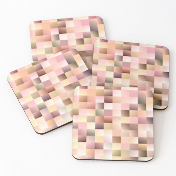 Item preview, Abstract square pattern peach, pink and earth tones designed and sold by Cyber-Spider.