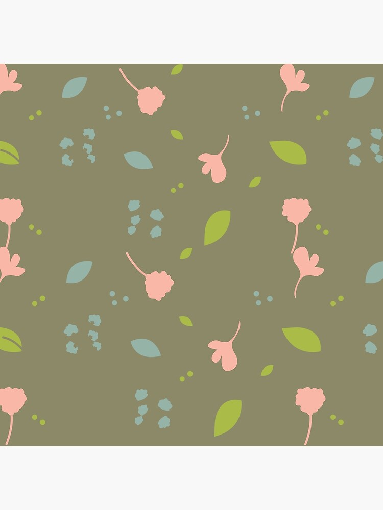 Thumbnail 2 of 2, Greeting Card, Easy flowers in militarily green designed and sold by Semapemodiba.
