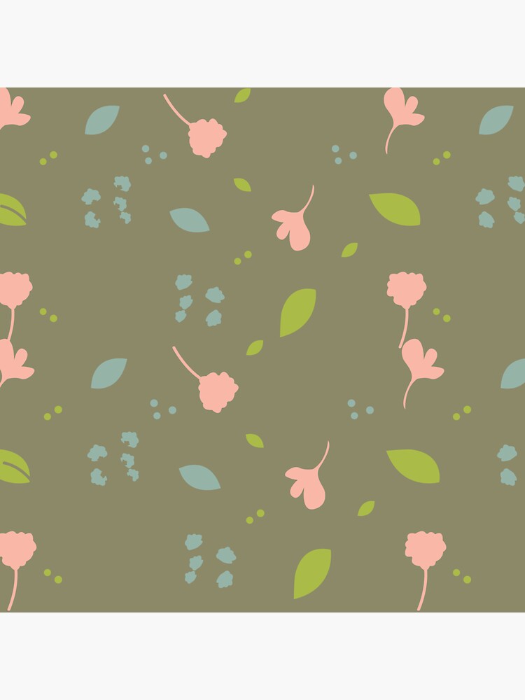 Thumbnail 3 of 3, Sticker, Easy flowers in militarily green designed and sold by Semapemodiba.