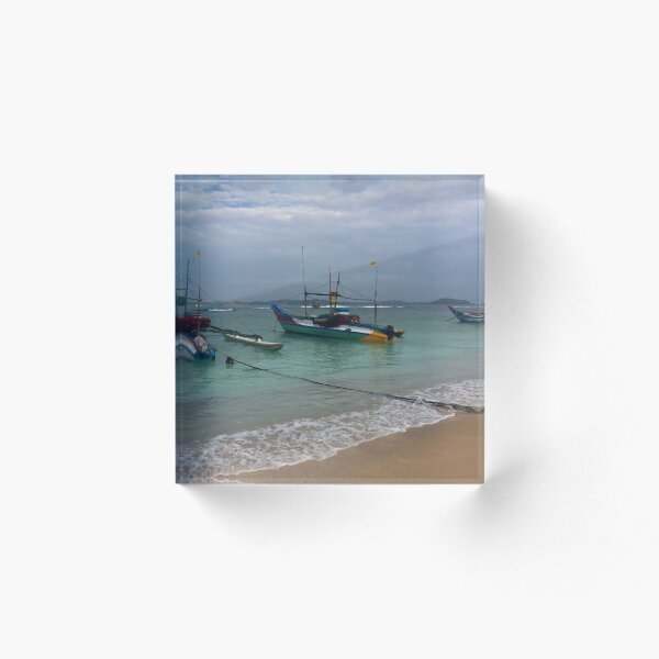 Item preview, Fishing boats at Weligama Bay, Sri Lanka designed and sold by ProArtzilla.
