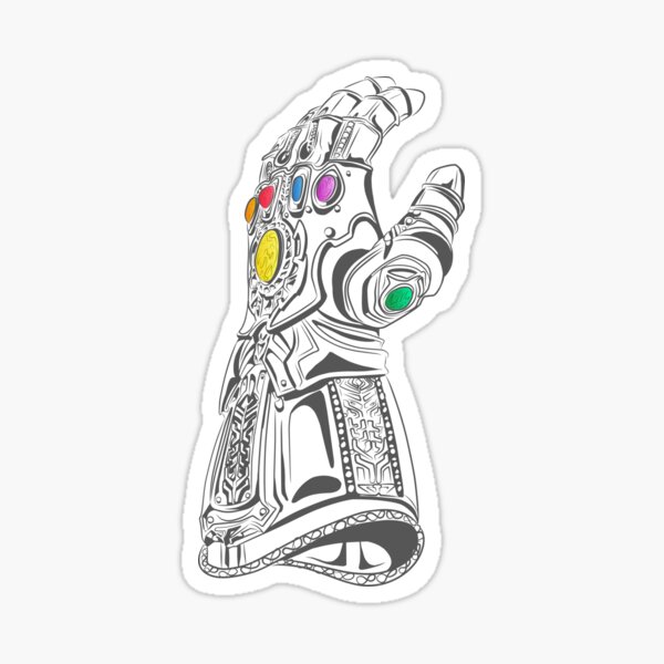 Gauntlet of the Mad Titan Infinity power of the Stones White Sticker