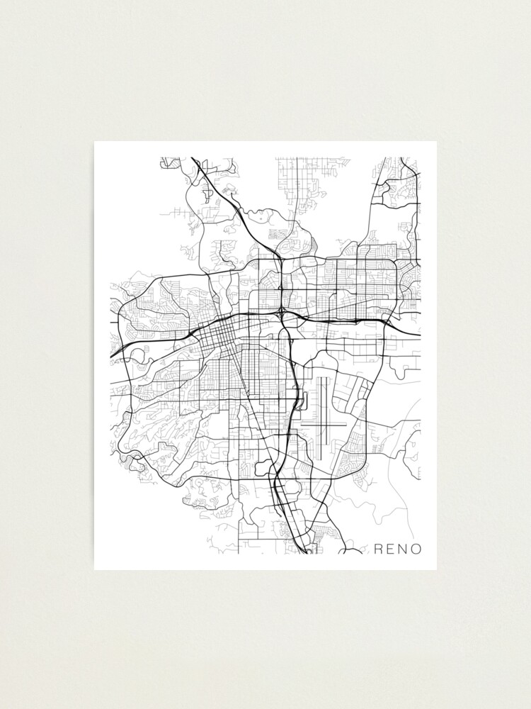 quot Reno Map USA Black and White quot - Fpp,small,lustre,wall Texture,product,750x1000.u3