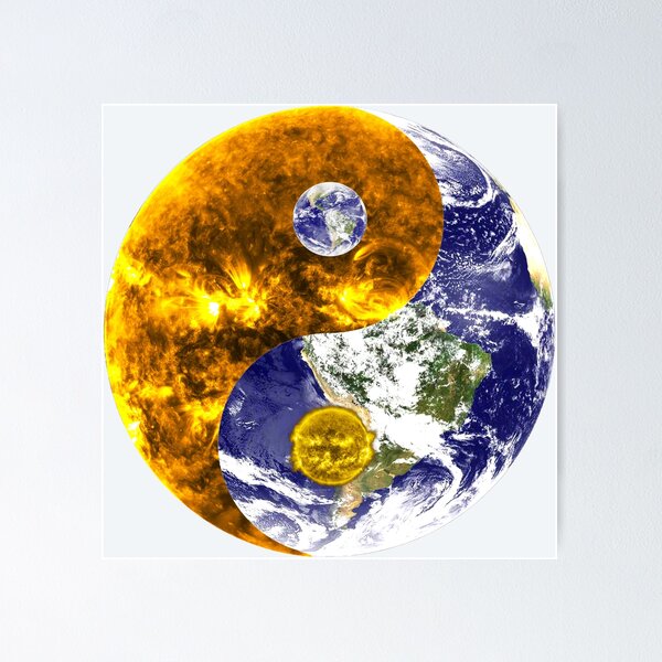 Item preview, Awesome Earth and Sun Yin Yang design designed and sold by GSAPilot.