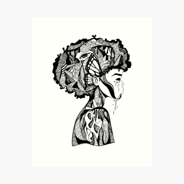 Beautiful Mind | Abstract Afro Art | Afrocentric Art Print