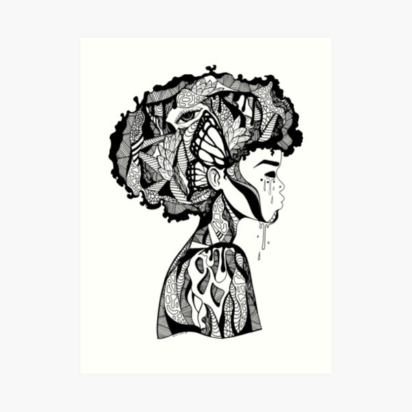 Beautiful Mind | Abstract Afro Art | Afrocentric Art Print