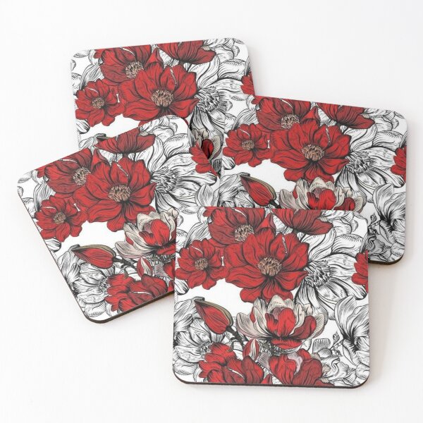 Item preview, Abstract white and red flower designed and sold by Shadow1995.