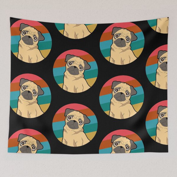 Item preview, Pug With Retro Sunset designed and sold by pugmom4.
