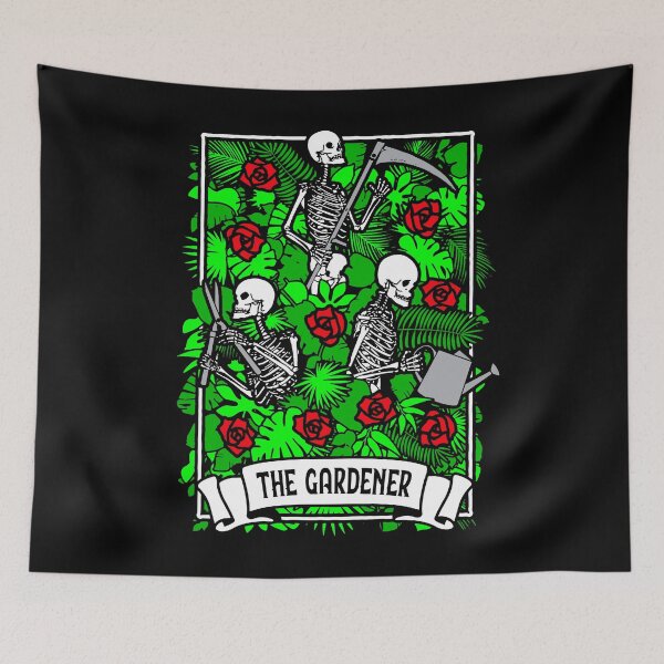 Item preview, The Gardener Tarot Card Rose Gardening Plant Lover Skeleton designed and sold by GrandeDuc.