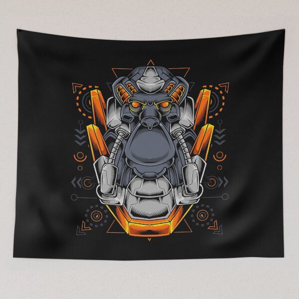 Item preview, Artistic Monkey Mecha Head Cyberpunk Geometry designed and sold by Froyd Wess.