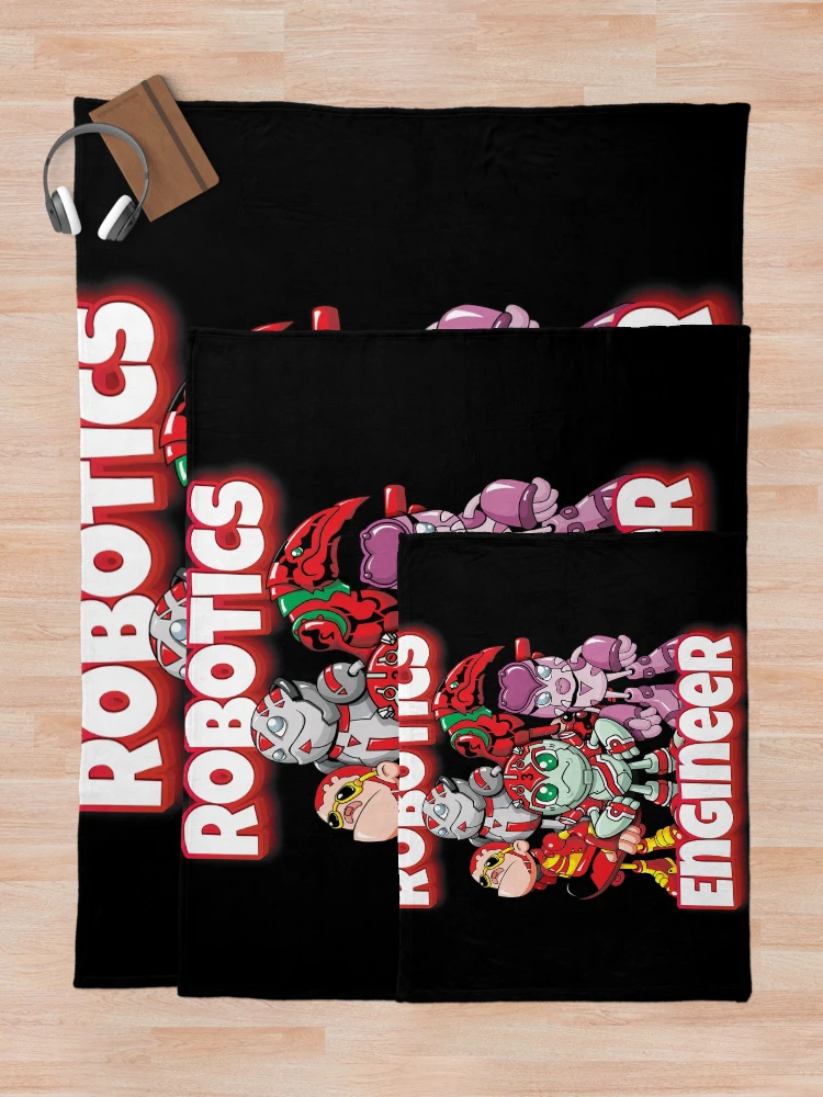 Thumbnail 5 of 6, Throw Blanket, Robotics Engineer Robots Team designed and sold by ProjectRobotics.