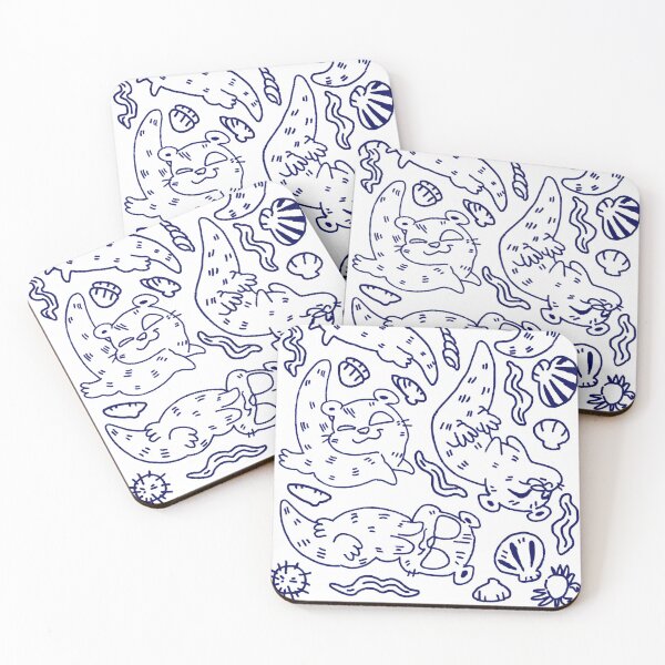 Item preview, OTTER navy toony pattern designed and sold by Deathoftheself.