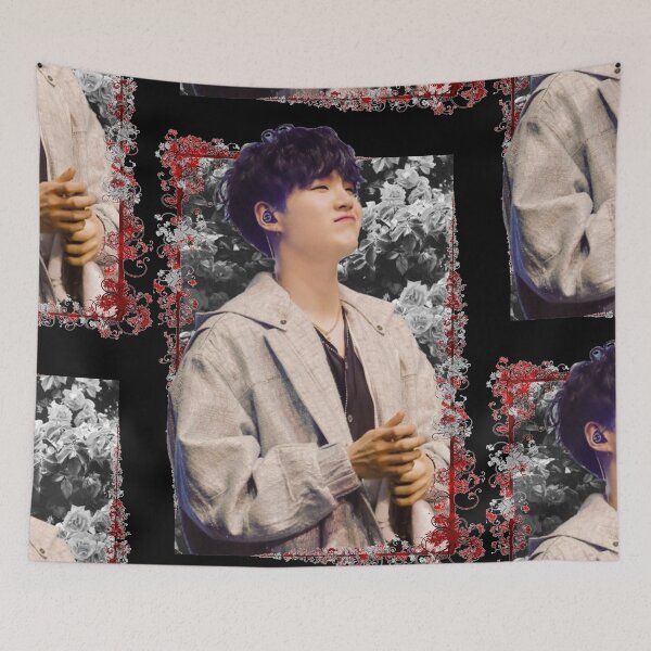Item preview, Min Yoongi BTS Suga Korean Kpop Floral Design designed and sold by Piosenka Art.