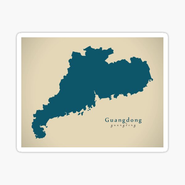 Aperçu de l'œuvre Carte moderne - carte de la province du Guangdong Chine CN créée et vendue par Ingo Menhard.