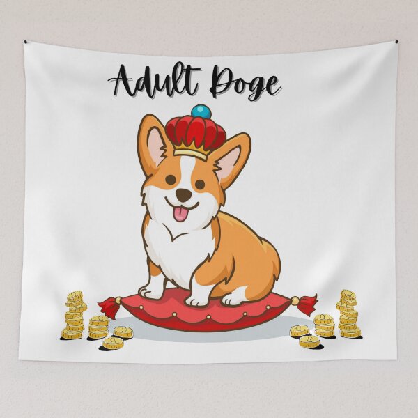 Item preview, Cute and adorable adult Doge coin on red cushion with crown  doo doo doo designed and sold by AKMarkethub.