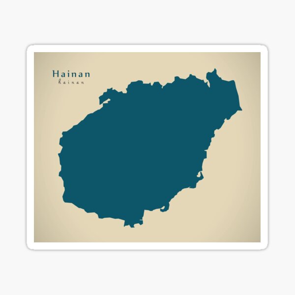 Aperçu de l'œuvre Carte moderne - carte de la province de Hainan Chine CN créée et vendue par Ingo Menhard.