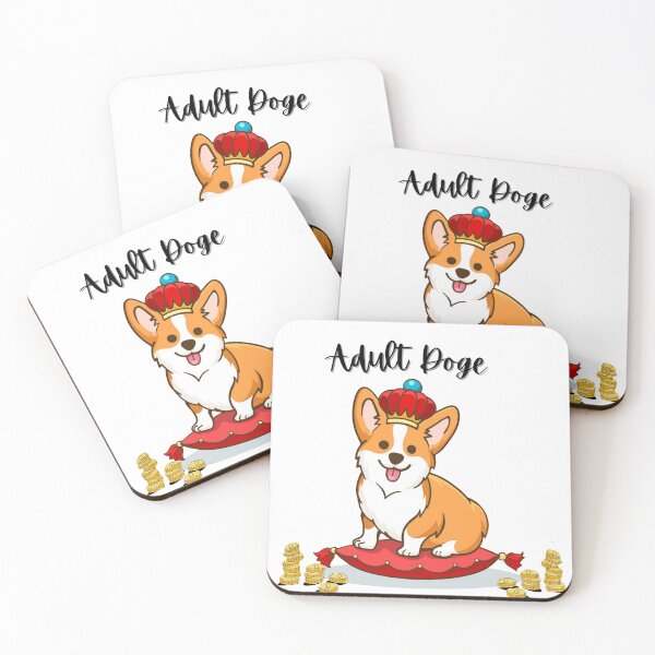 Item preview, Cute and adorable adult Doge coin on red cushion with crown  doo doo doo designed and sold by AKMarkethub.