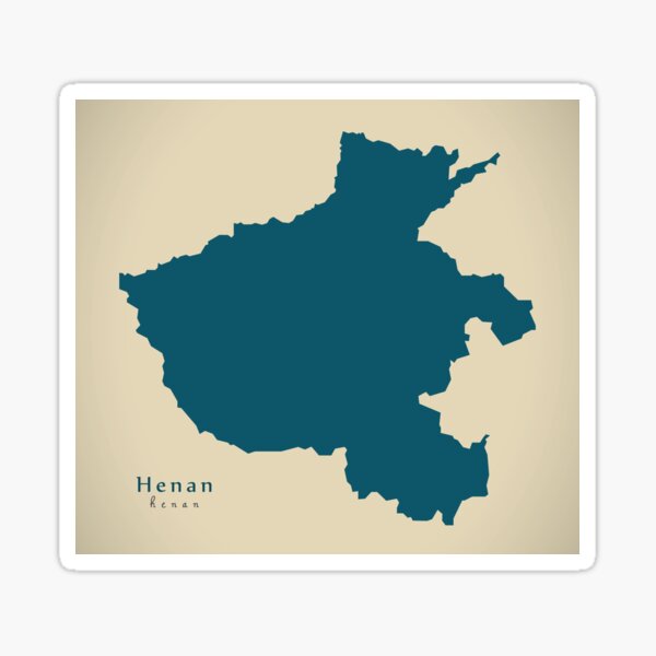 Aperçu de l'œuvre Carte moderne - carte de la province du Henan Chine CN créée et vendue par Ingo Menhard.