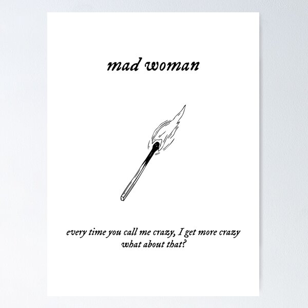 Mad woman lyrics-taylor swift  Poster for Sale by HeavenNo-18