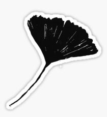 Ginkgo biloba, Lino cut nature inspired leaf pattern Sticker