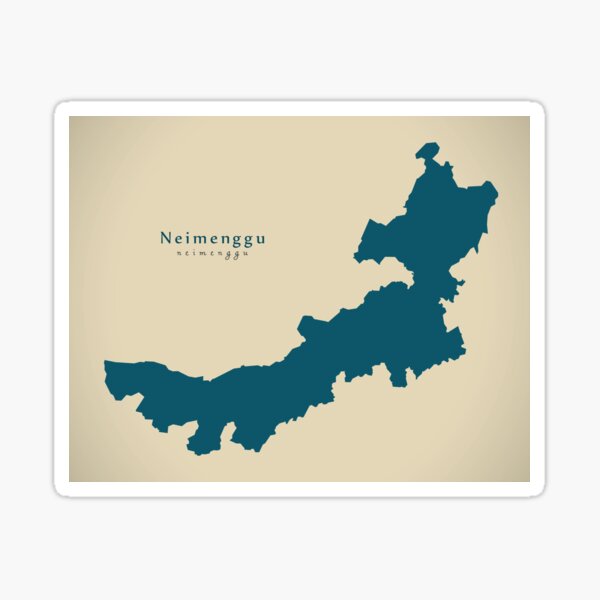 Aperçu de l'œuvre Carte moderne - carte de la province de Neimenggu Chine CN créée et vendue par Ingo Menhard.