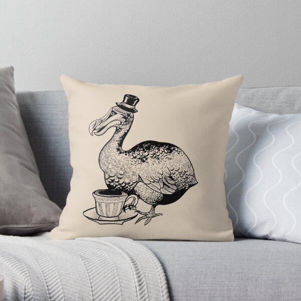 Teatime for Sir Dodo Throw Pillow