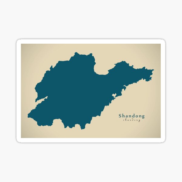 Aperçu de l'œuvre Carte moderne - carte de la province du Shandong Chine CN créée et vendue par Ingo Menhard.