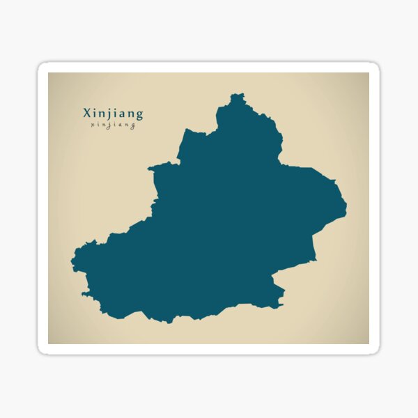 Aperçu de l'œuvre Carte moderne - carte de la province du Xinjiang Chine CN créée et vendue par Ingo Menhard.