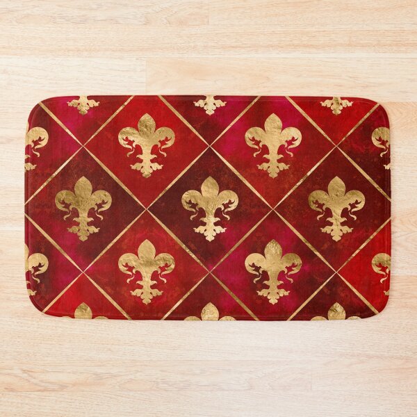 Item preview, Fleur-de-lis pattern luxury red designed and sold by k9printart.