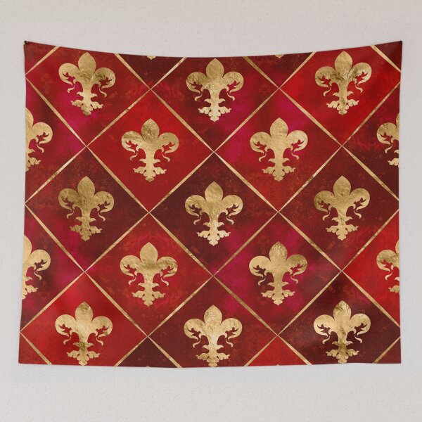 Item preview, Fleur-de-lis pattern luxury red designed and sold by k9printart.