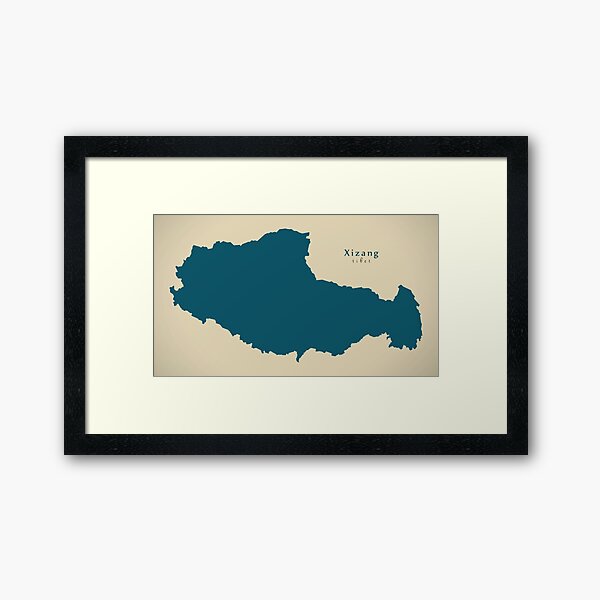 Aperçu de l'œuvre Carte moderne - carte de la province de Xizang Chine CN créée et vendue par Ingo Menhard.