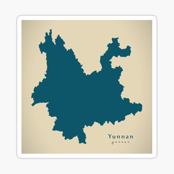 Aperçu de l'œuvre Carte moderne - carte de la province du Yunnan Chine CN créée et vendue par Ingo Menhard.