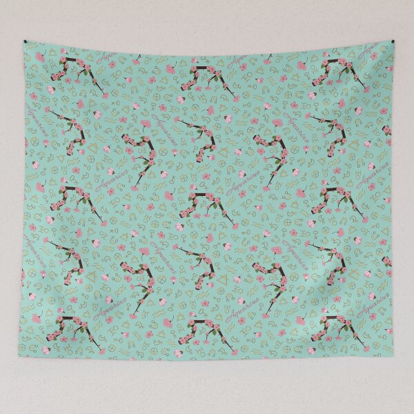 Item preview, Aquarius Day - Astrological and botanical pattern with a tree branch constellation designed and sold by Astrowl-.