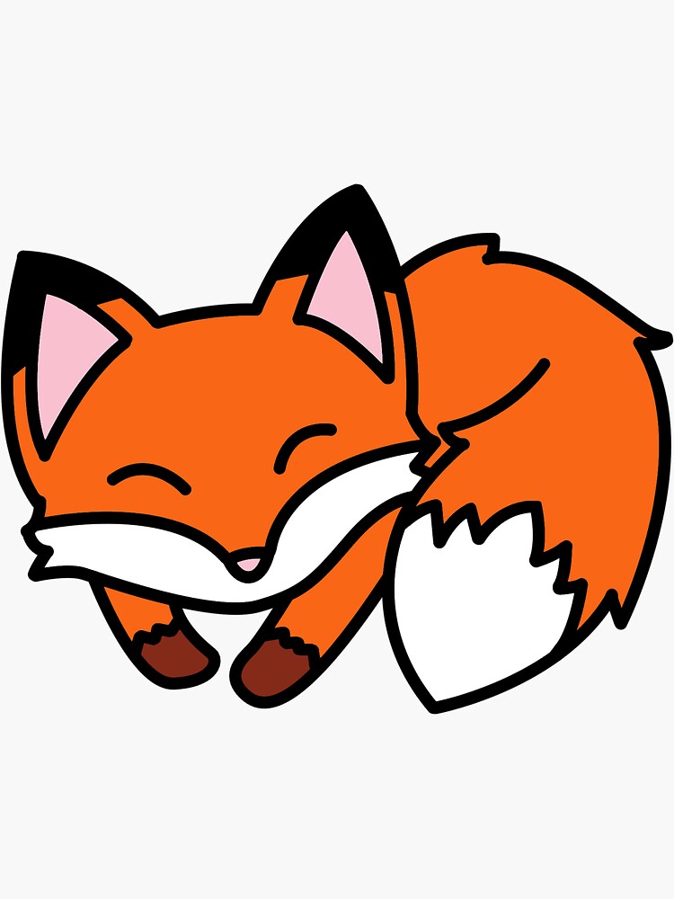 Cute Fox Drawing - Fox - Posters and Art Prints | TeePublic