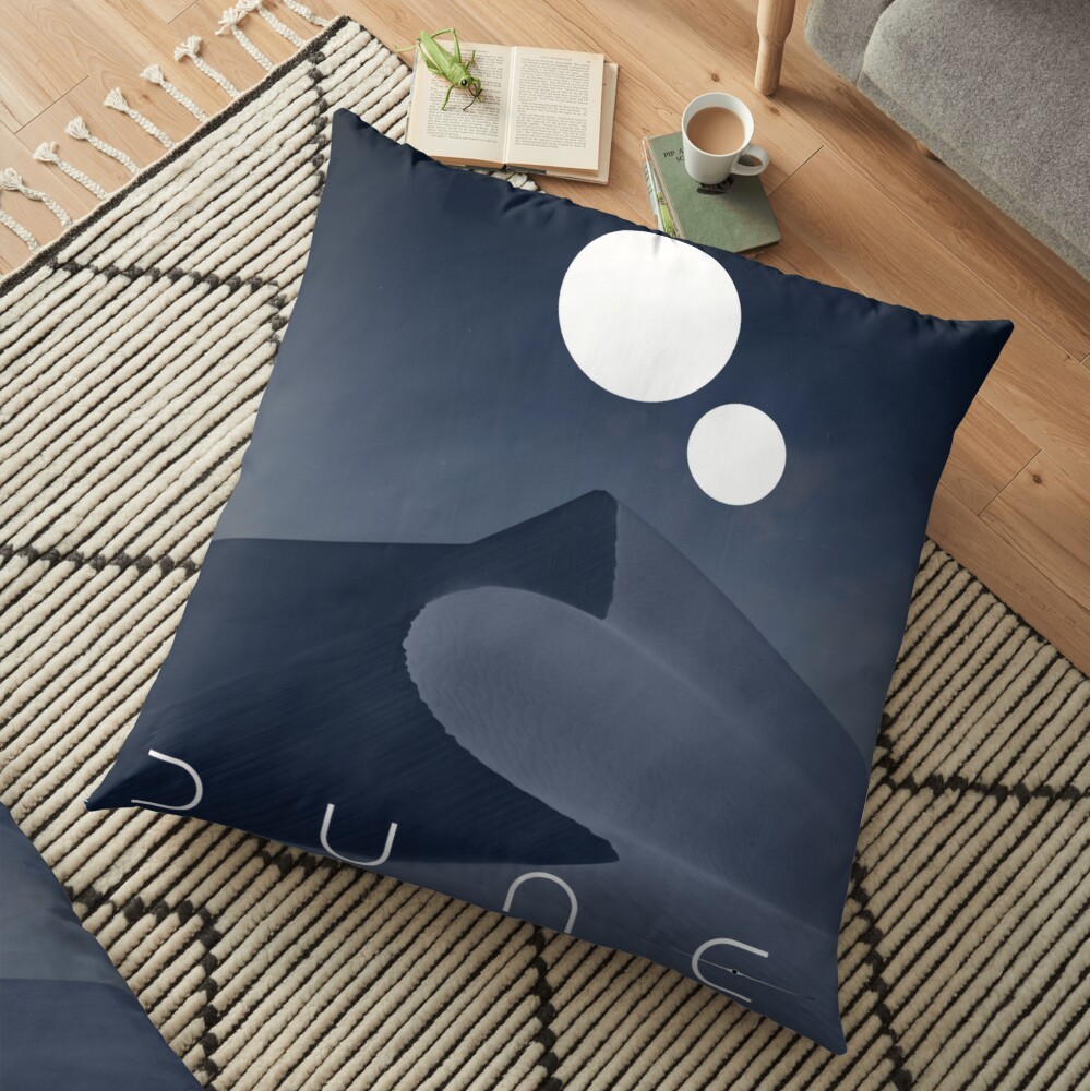Dune Black Pearl Art Floor Pillow