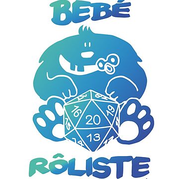 Aperçu de l'œuvre Bébé Rôliste BLEU/VERT pour mamans et papas fans de jeux de rôle par La Loutre Rôliste de LaLoutreRoliste