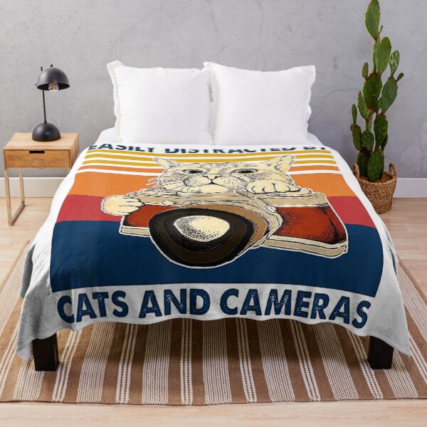 Item preview, Easily Distracted By Cats And Cameras Vintage designed and sold by DuineGrise.