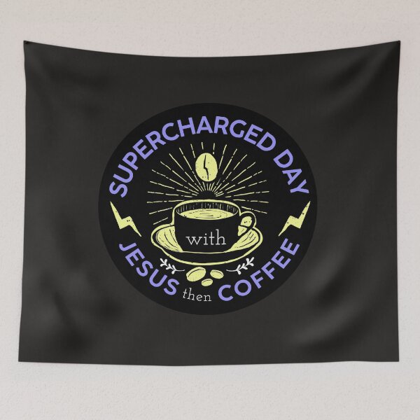 Item preview, Supercharged By Jesus Then Coffee designed and sold by JacquelineLim.