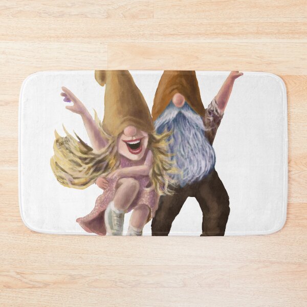 Item preview, Gnomes Dancing On Ice, Ice Skating Gnomes, Gnome Couple designed and sold by TheArtCave.
