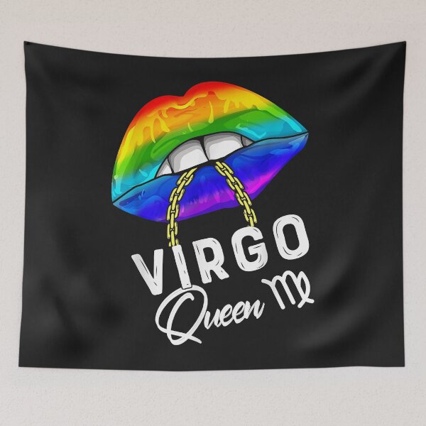 Item preview, LGBTQ Virgo Queen Lips Zodiac Rainbow Gay Pride Flag Mens designed and sold by edithkelly.