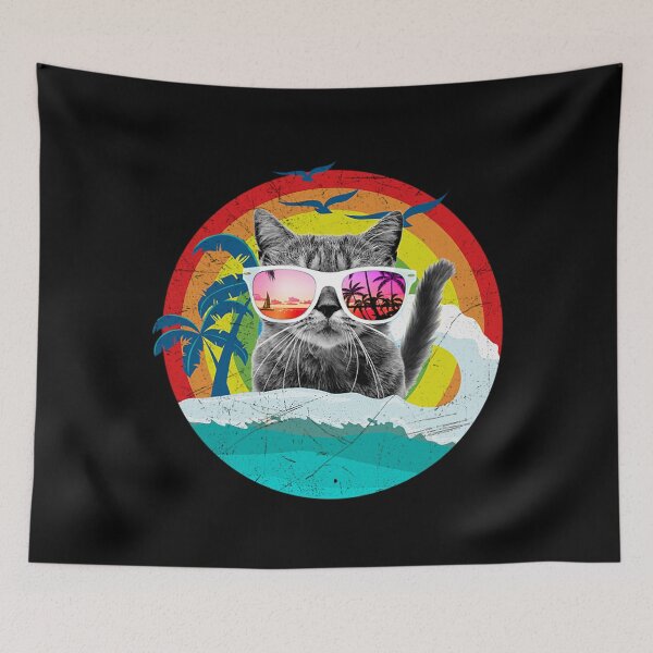 Item preview, Cat T-ShirtFunny Cat on Rainbow Beach designed and sold by KenArafan.