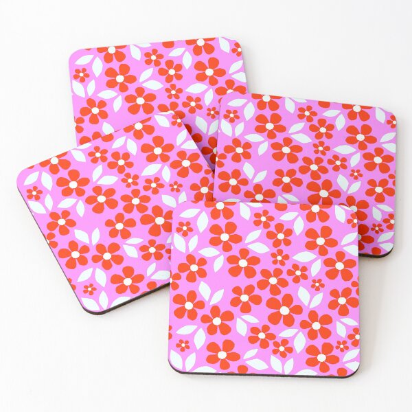 Item preview, Bloom Happy! Retro Floral Pattern Collage Nº2 Red and Pink designed and sold by Dominiquevari.