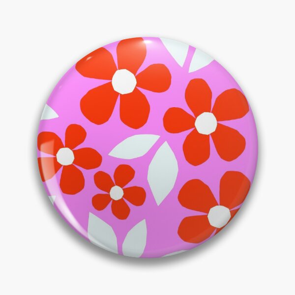 Item preview, Bloom Happy! Retro Floral Pattern Collage Nº2 Red and Pink designed and sold by Dominiquevari.