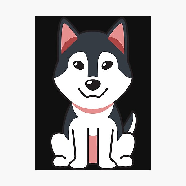 Item preview, Cute Illustration of Husky Sitting Down designed and sold by PupsGoWalkies.