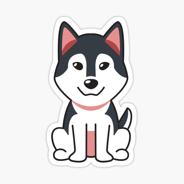 Item preview, Cute Illustration of Husky Sitting Down designed and sold by PupsGoWalkies.