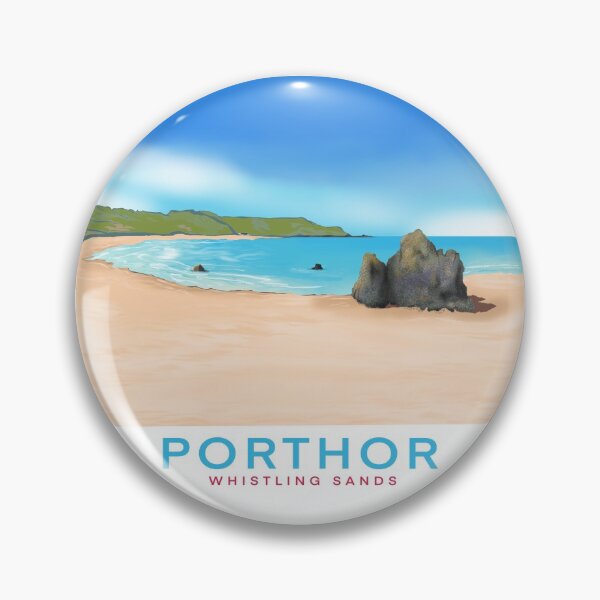 Item preview, Porthor (Whistling Sands) Llyn Peninsula, North Wales, vintage style travel poster designed and sold by littlecatcreate.