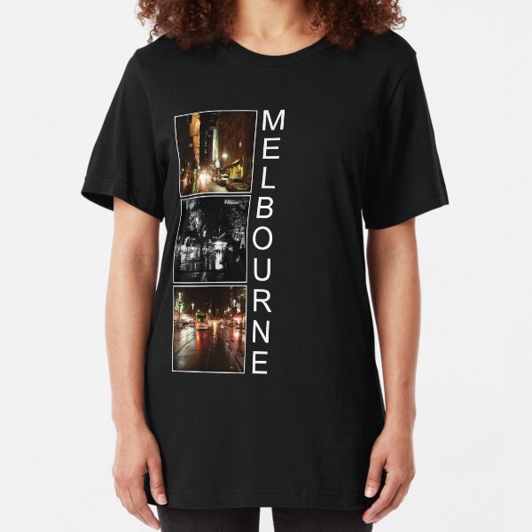 Melbourne shines at night Slim Fit T-Shirt