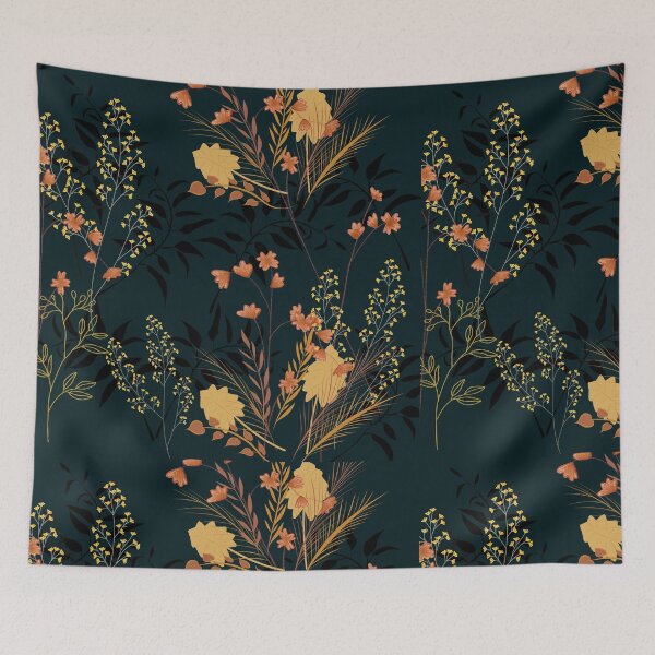 Item preview, Wild flowers at night tropical pattern designed and sold by cinnamonbay.