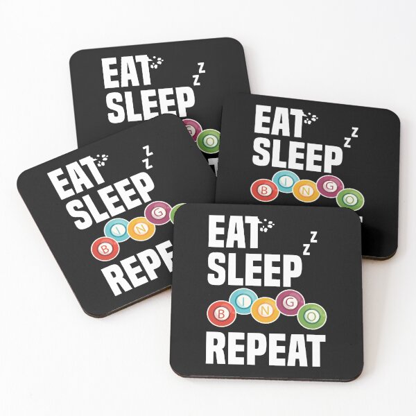 Item preview, Eat Sleep Bingo Repeat Bingo Balls Bingo Addict Bingo Cards designed and sold by Nessshirts.