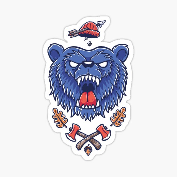Hipster Bear T-Shirt Sticker